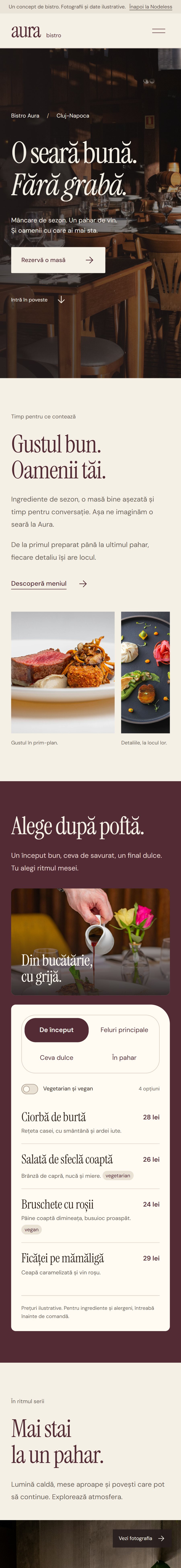 Bistro Aura pe telefon