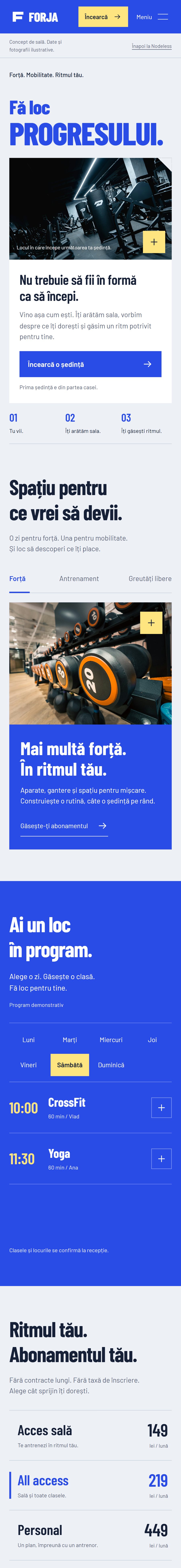 Forja Gym pe telefon